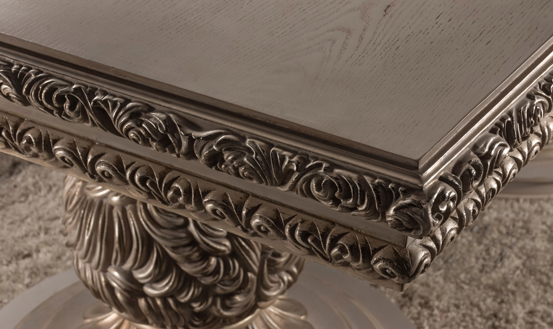 Klaussner Anna Classic Double-Pedestal Dining Table with Curved Design-Jennifer furniture