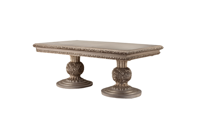 Klaussner Anna Classic Double-Pedestal Dining Table with Curved Design-Jennifer furniture
