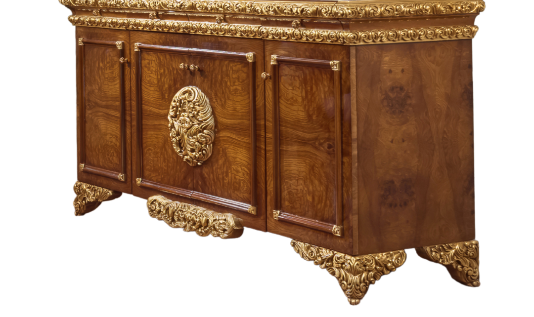 Klaussner Anna Luxury Curved Buffet with Ornate Detailing