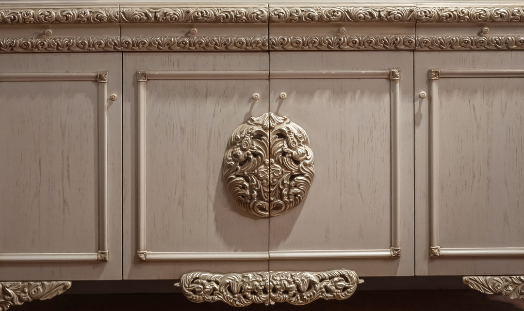 Klaussner Anna Luxury Curved Buffet with Ornate Detailing-Jennifer Furniture