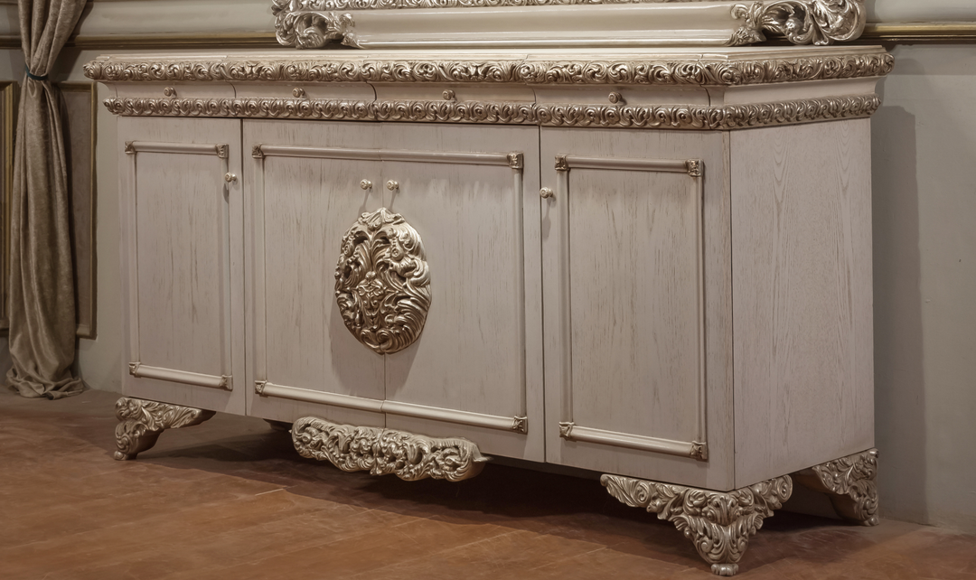 Klaussner Anna Luxury Curved Buffet with Ornate Detailing-Jennifer Furniture