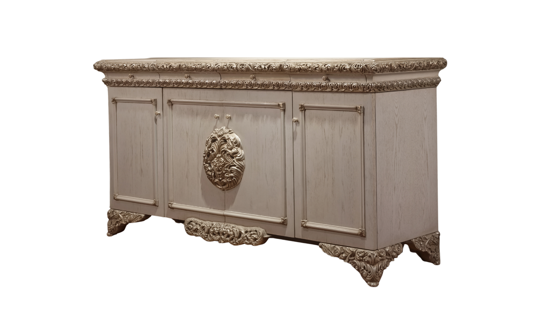 Klaussner Anna Luxury Curved Buffet with Ornate Detailing-Jennifer Furniture