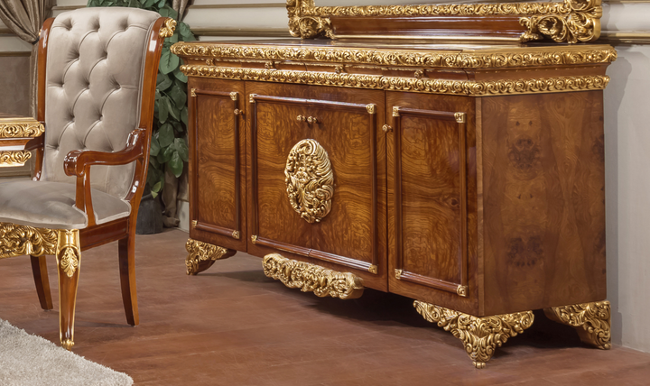 Klaussner Anna Luxury Curved Buffet with Ornate Detailing