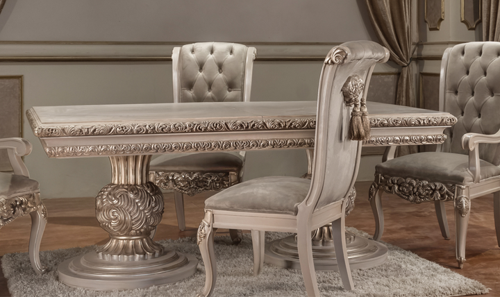 Klaussner Anna Classic Double-Pedestal Dining Table with Curved Design-Jennifer furniture