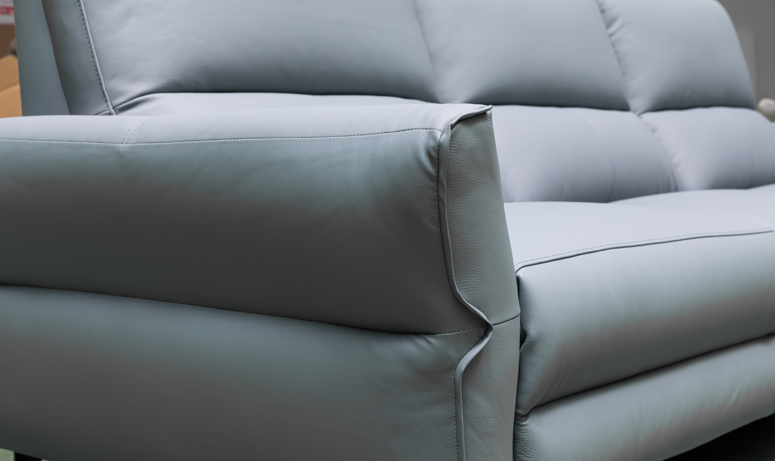 Klaussner Armonia 3-seater Blue Leather Power Reclining Sofa