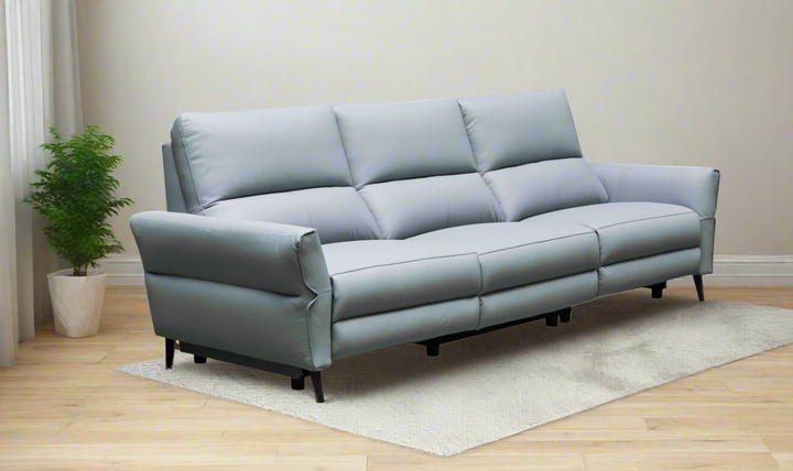 Klaussner Armonia 3-seater Blue Leather Power Reclining Sofa