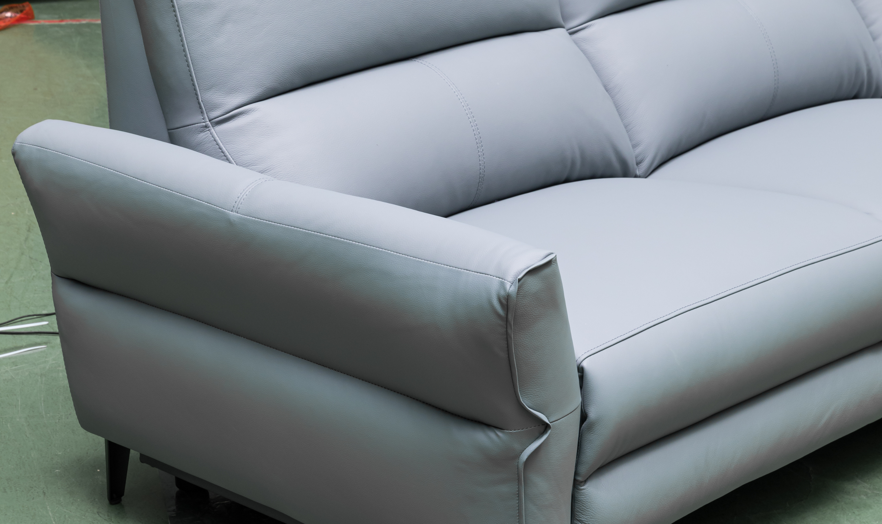 Klaussner Armonia 3-seater Blue Leather Power Reclining Sofa