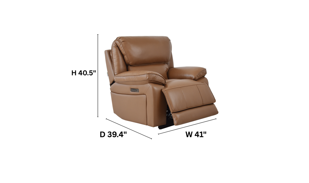 Klaussner Ashton Leather Power Reclining Chair-Jennifer Furniturre