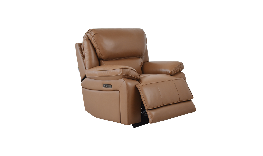 Klaussner Ashton Leather Power Reclining Chair-Jennifer Furniturre