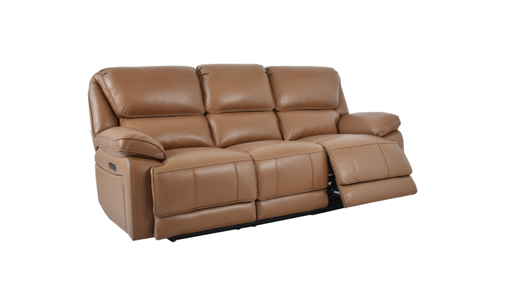 Klaussner Ashton Leather Dual Motor Power Reclining Sofa with USB Charging