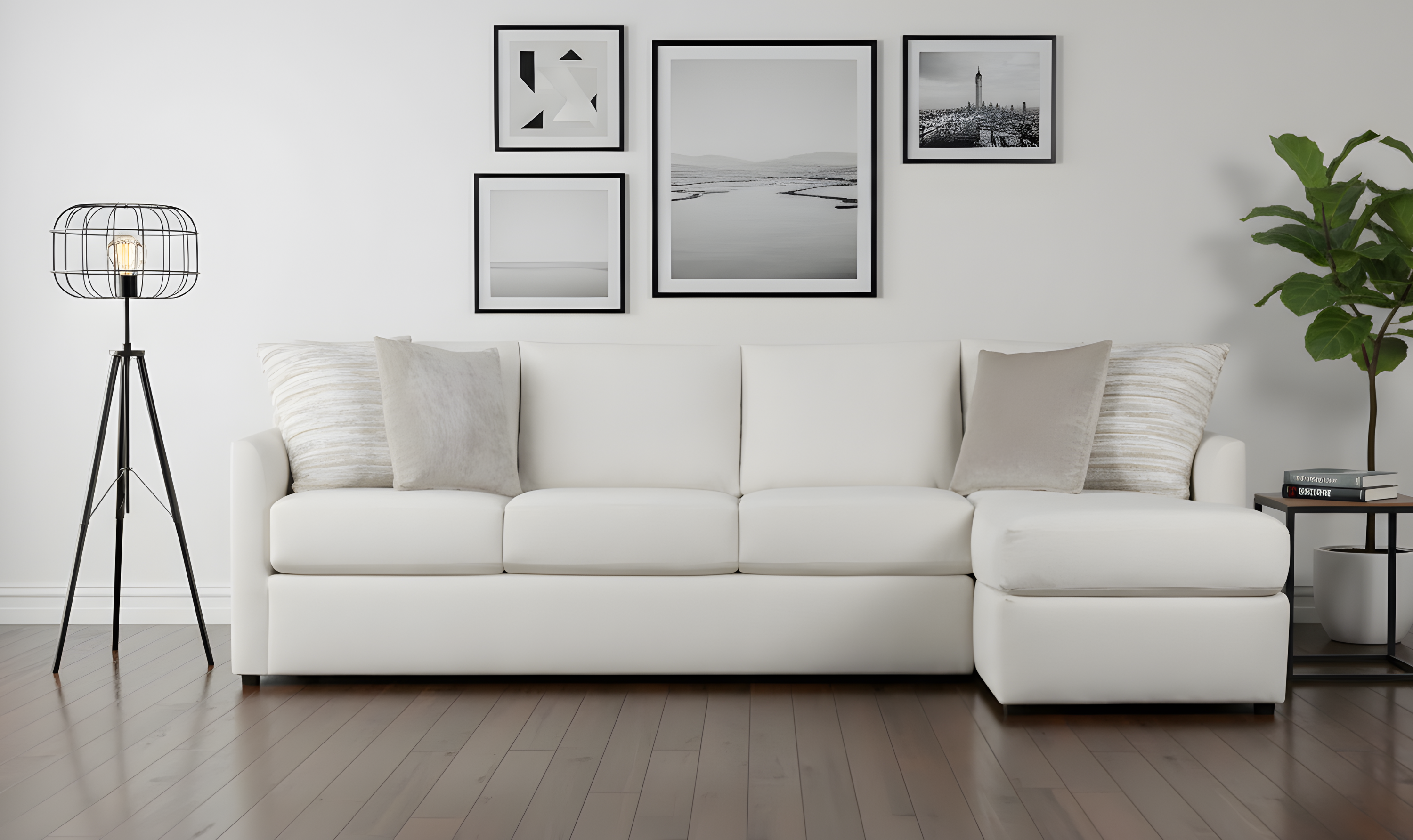 Klaussner Atlanta L-Shape Fabric Sectional Sofa in Beige-Jennifer Furniture
