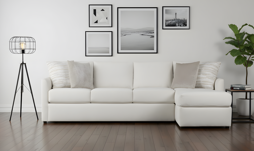 Klaussner Atlanta L-Shape Fabric Sectional Sofa in Beige-Jennifer Furniture