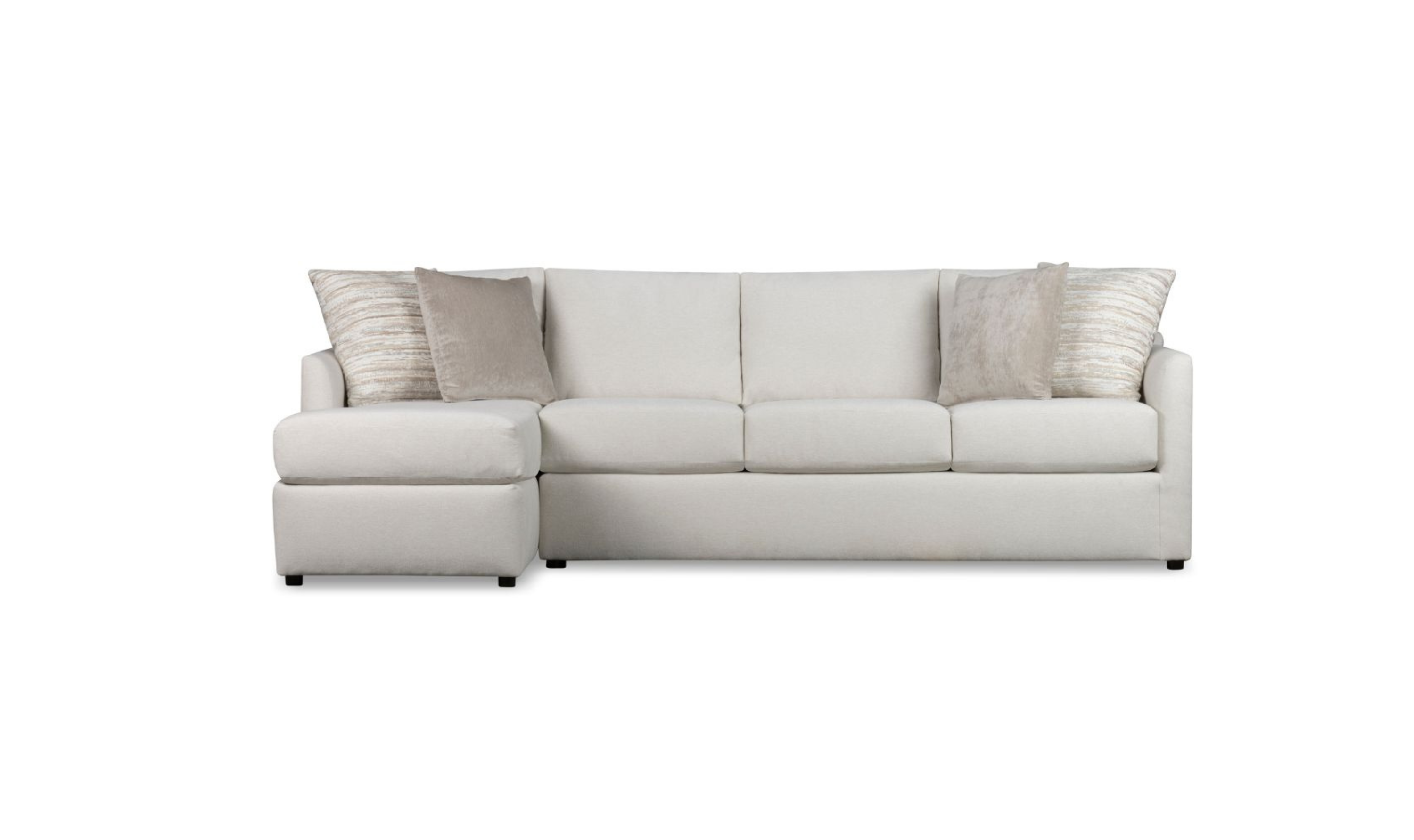 Klaussner Atlanta L-Shape Fabric Sectional Sofa in Beige-Jennifer Furniture