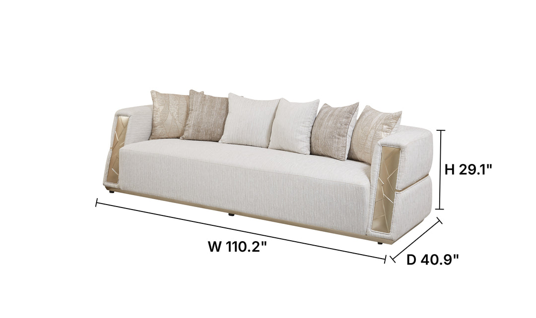 Klaussner Atlas Extra-Large Four Seater Sofa in Champagne Gold-JenniferFurniture