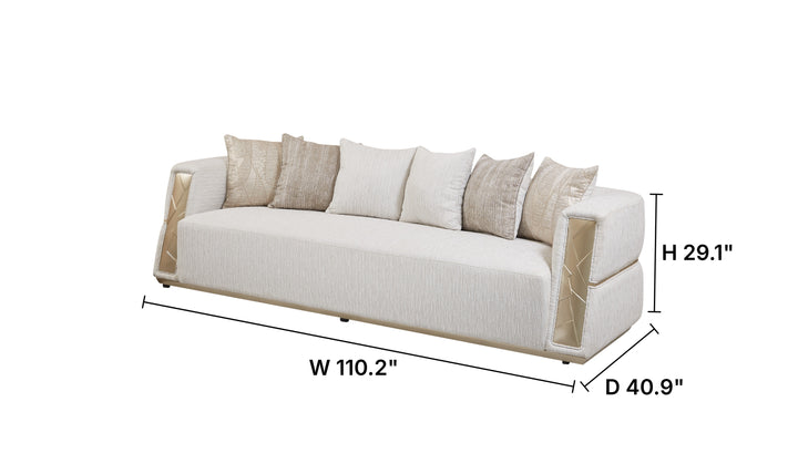 Klaussner Atlas Extra-Large Four Seater Sofa in Champagne Gold-JenniferFurniture