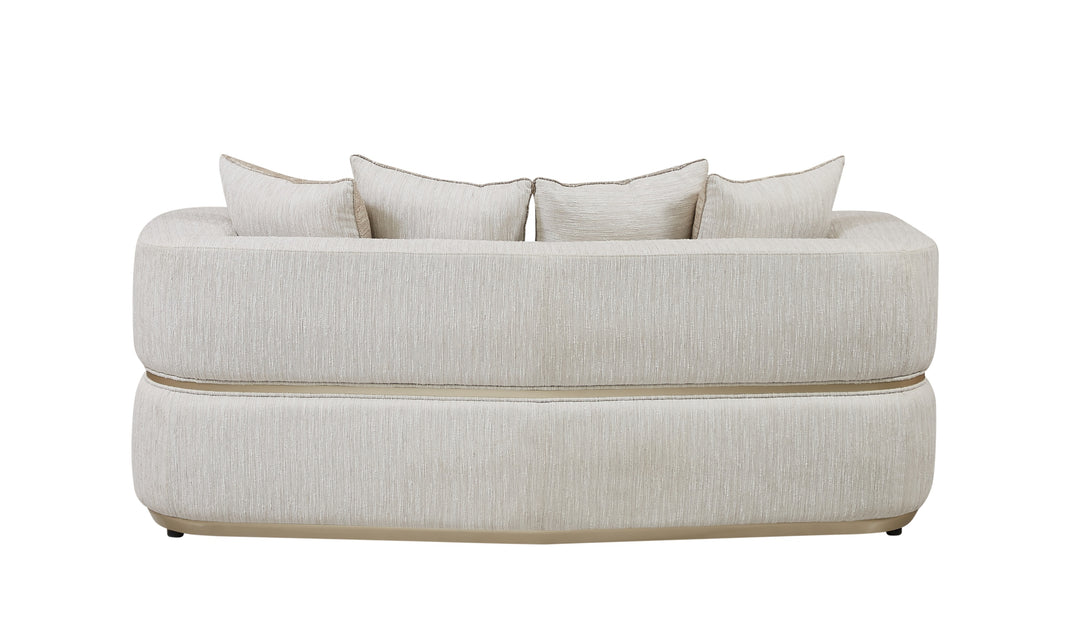 Klaussner Atlas Fabric Classic Loveseat in Champagne Gold-JenniferFurniture