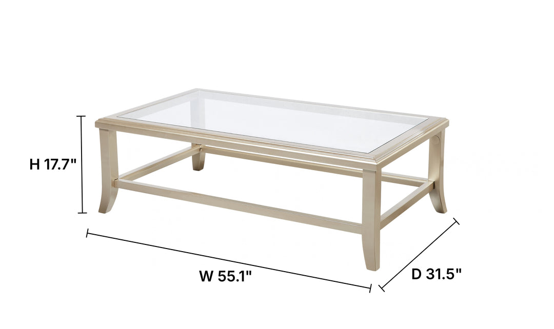 Klaussner Atlas Rectangular Coffee Table in Champagne Gold-Jenniferfurniture