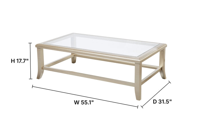 Klaussner Atlas Rectangular Coffee Table in Champagne Gold-Jenniferfurniture