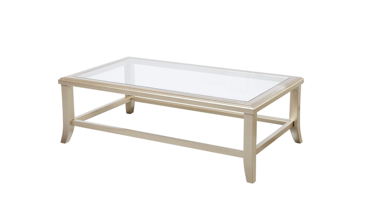 Klaussner Atlas Rectangular Coffee Table in Champagne Gold-Jenniferfurniture