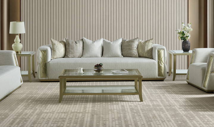Klaussner Atlas luxurious 4-Piece Living Room Set In Champagne Gold-Jennifer furniture