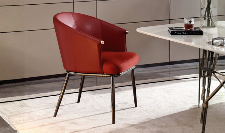 Klaussner Aureo Red Leather Dining Chair
