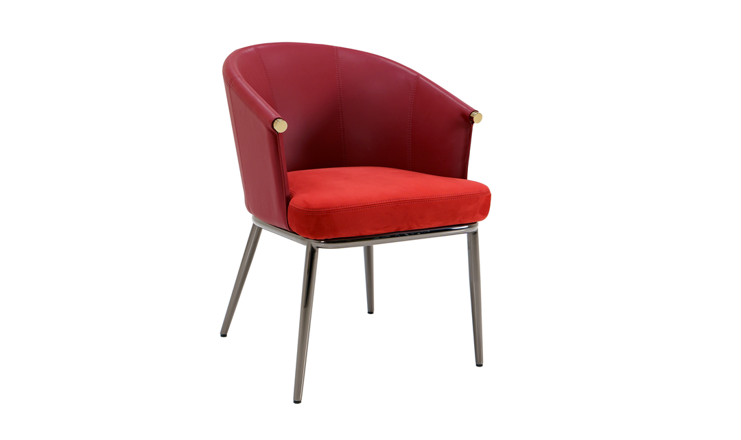 Klaussner Aureo Red Leather Dining Chair