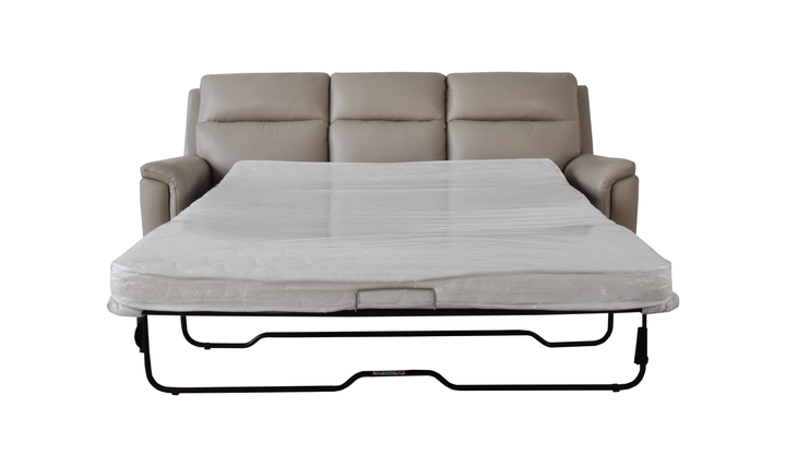 Klaussner Aven Leather Match 3 Seater Queen Sleeper Sofa in Beige-Jennifer Furniture