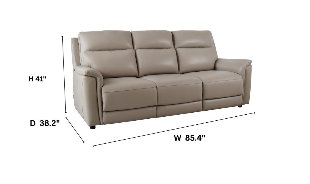 Klaussner Aven Leather Match 3 Seater Queen Sleeper Sofa in Beige-Jennifer Furniture