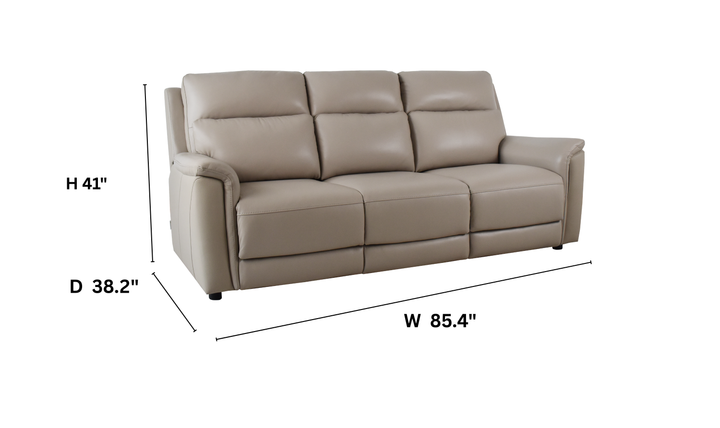 Klaussner Aven Leather Match 3 Seater Queen Sleeper Sofa in Beige-Jennifer Furniture