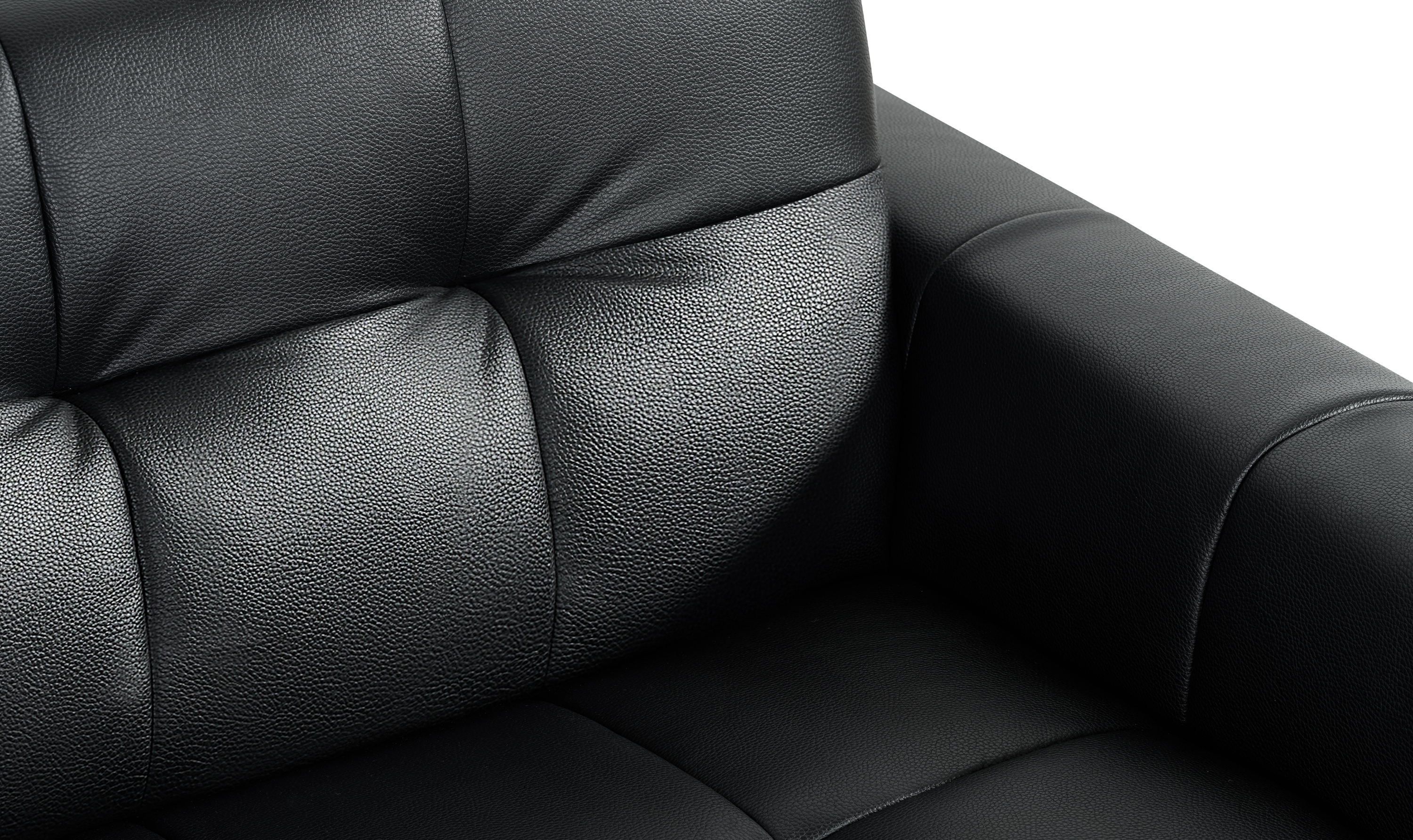 Klaussner Barrett Black Faux Leather Queen Sleeper Sofa with Padded Track Arms-Jennifer