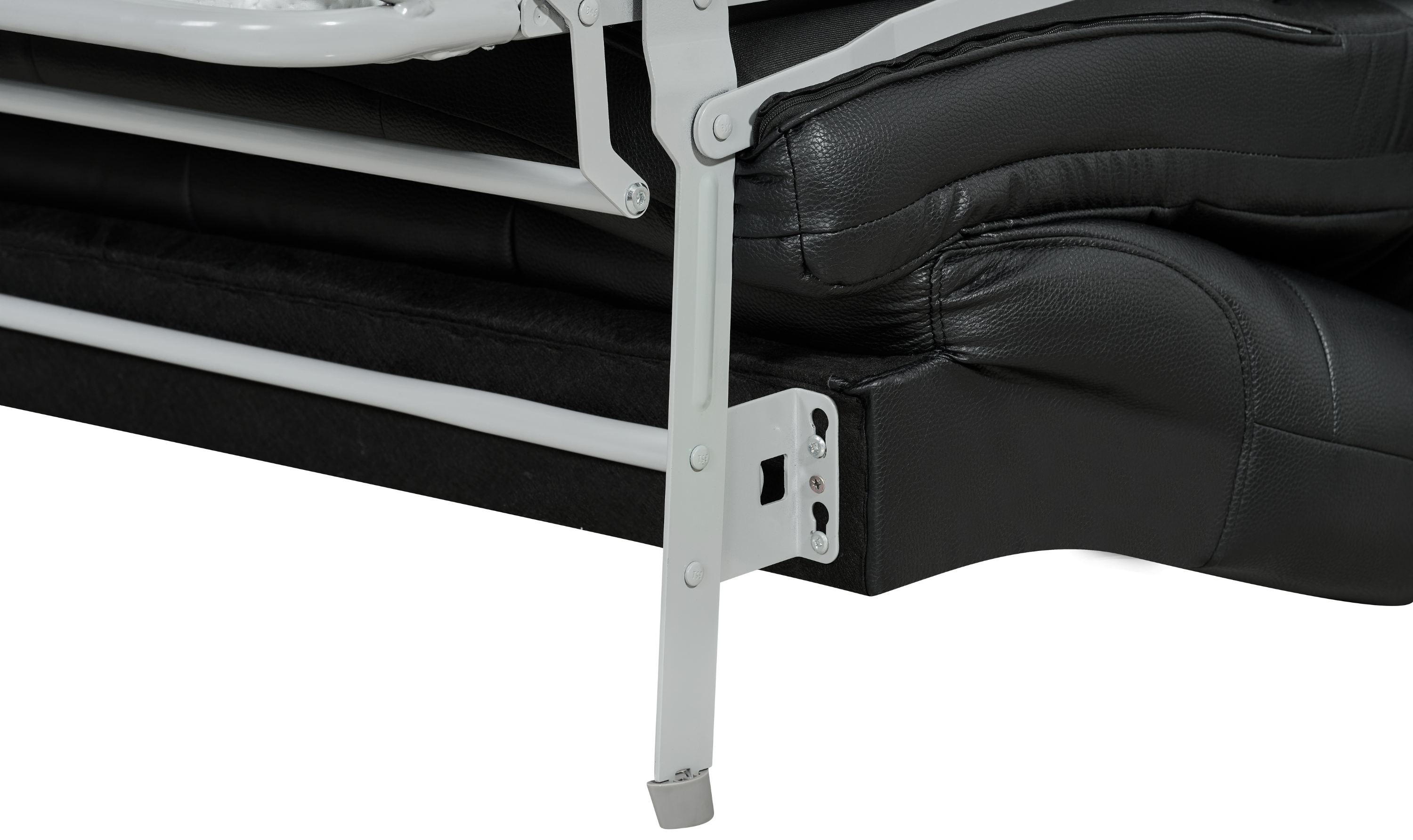 Klaussner Barrett Black Faux Leather Queen Sleeper Sofa with Padded Track Arms-Jennifer