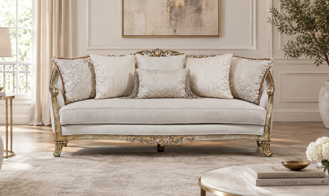 Klaussner Bellalynn 3 Seater Luxury Classic Sofa in Antique Brown