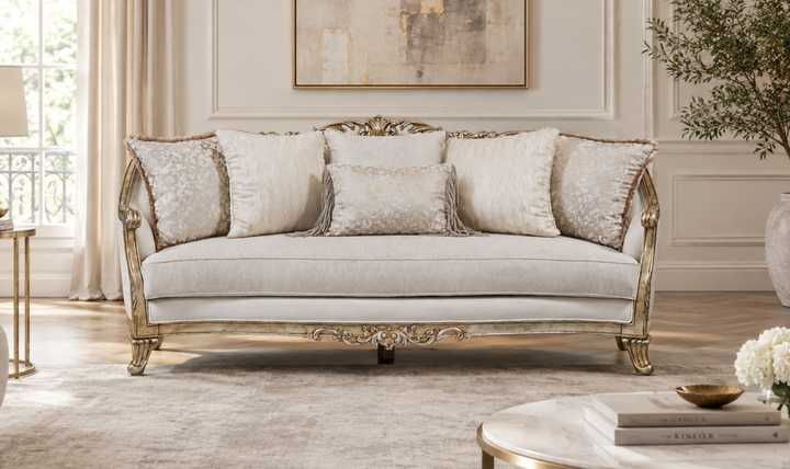 Klaussner Bellalynn 3 Seater Luxury Classic Sofa in Antique Brown