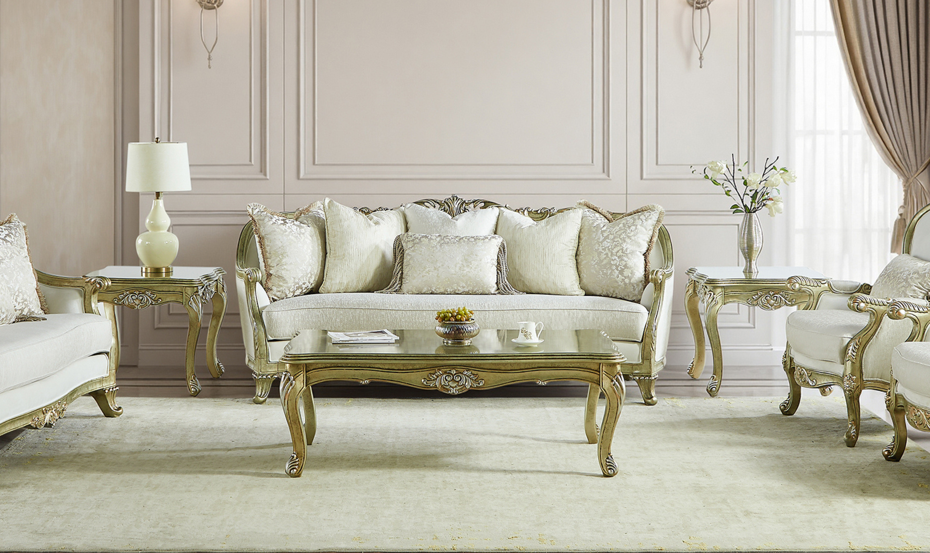 Klaussner Bellalynn Living Room Set in Antique Brown-Jennifer Furniture