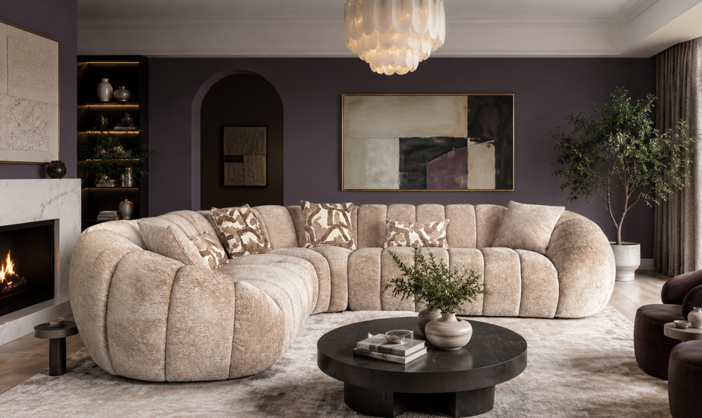 Klaussner Bellavista Fabric Sectional Sofa with Channel Tufted Seat-Jennifer Furniture
