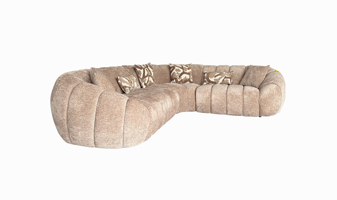 Klaussner Bellavista Fabric Sectional Sofa with Channel Tufted Seat-Jennifer Furniture