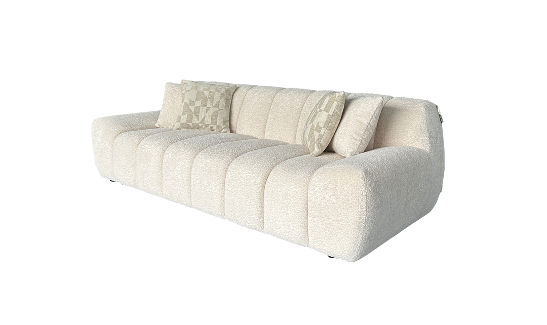 Klaussner Belluno Bouclé Fabric Sofa with Deep Tufted Seat-Jennifer Furniture
