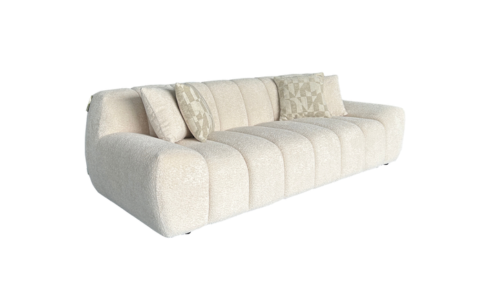 Klaussner Belluno Bouclé Fabric Sofa with Deep Tufted Seat