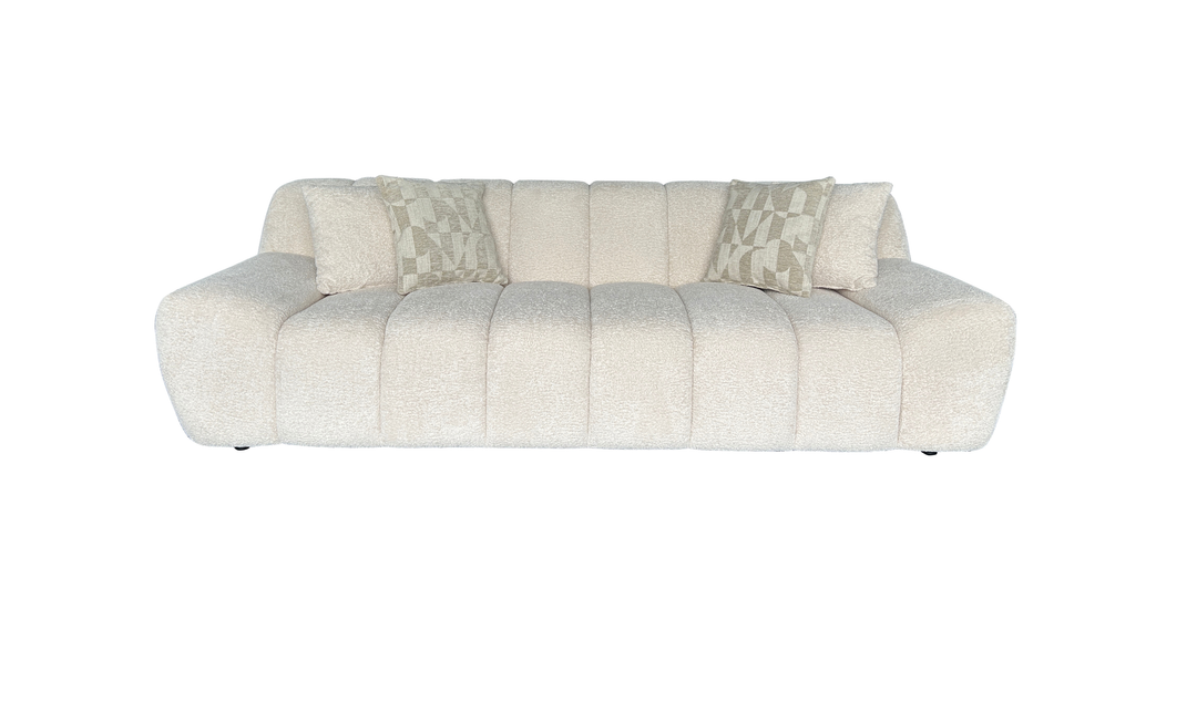 Klaussner Belluno Bouclé Fabric Sofa with Deep Tufted Seat-Jennifer Furniture