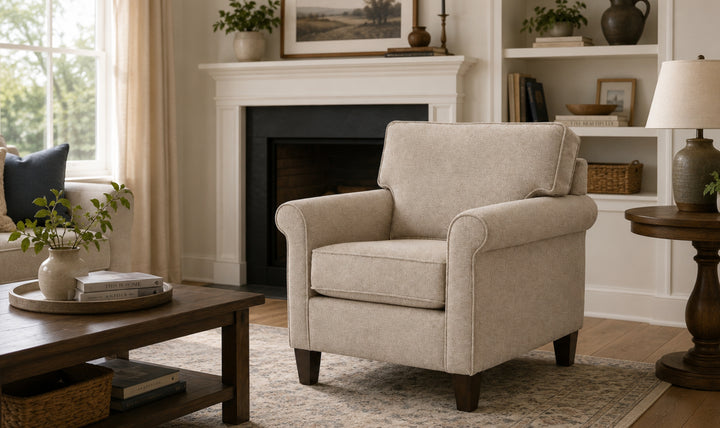 Klaussner Belmont Fabric Transitional Rolled arms Sofa Collection