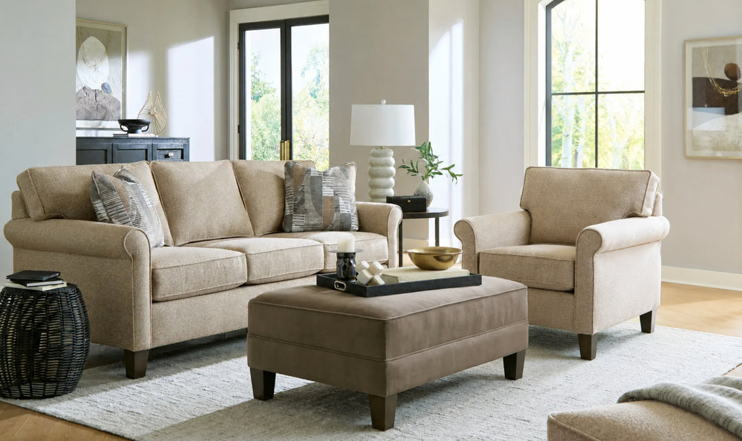 Klaussner Belmont Fabric Transitional Rolled arms Sofa Collection