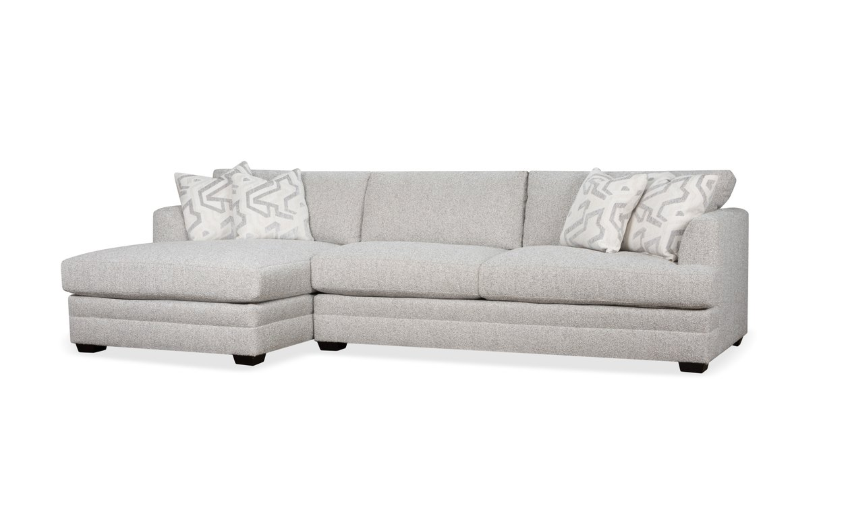 Klaussner Bentley Fabric Sectional Sofa with Track Arms-Jennifer Furniture