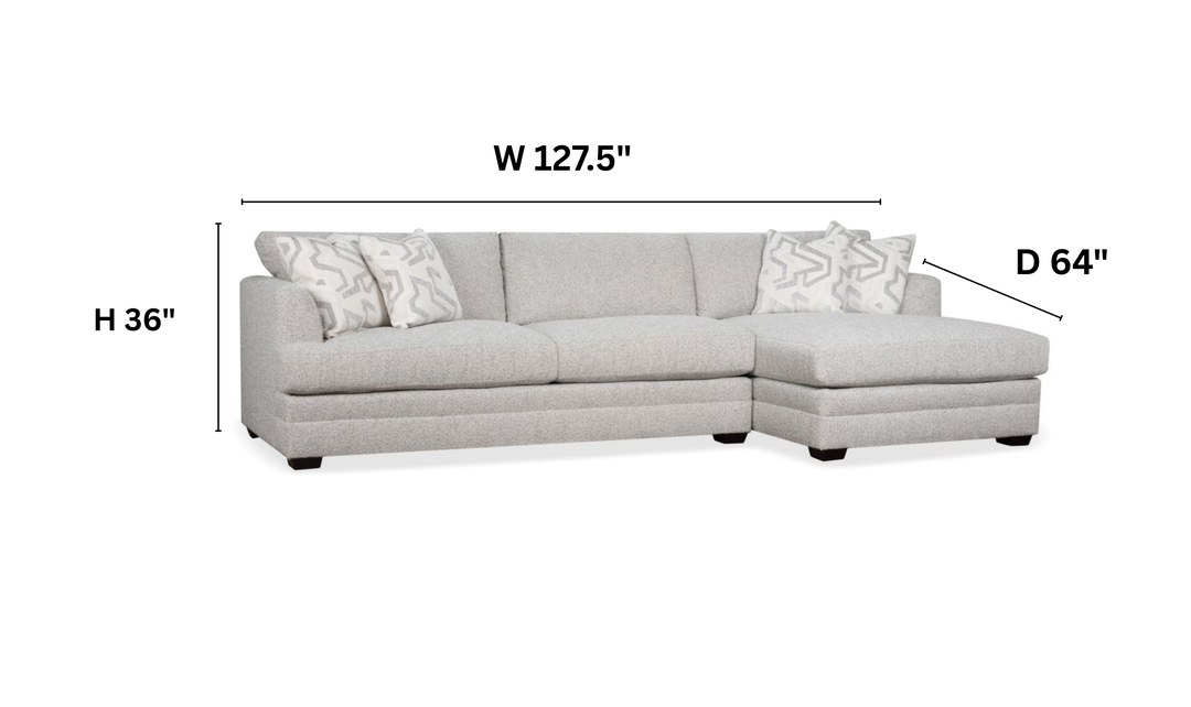 Klaussner Bentley Fabric Sectional Sofa with Track Arms-Jennifer Furniture