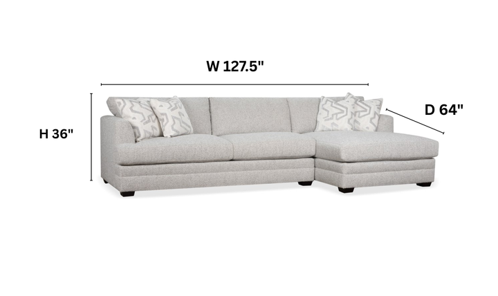 Klaussner Bentley Fabric Sectional Sofa with Track Arms-Jennifer Furniture