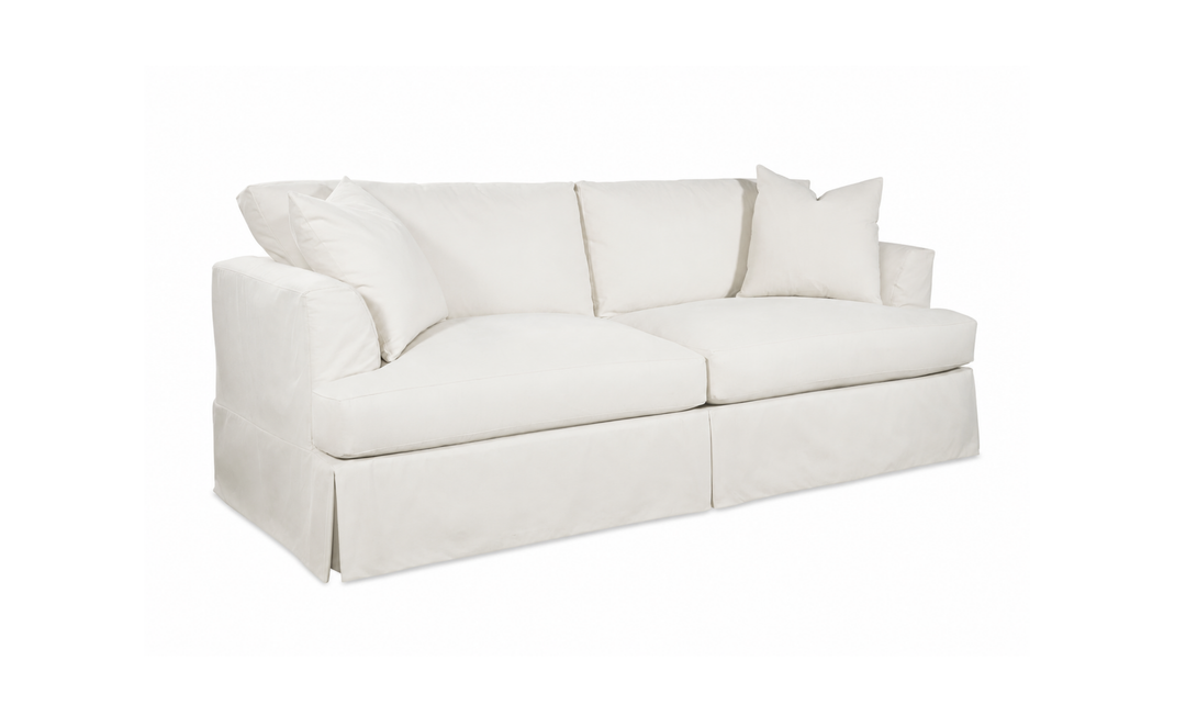 Klaussner Bentley Fabric Upholstered Slipcover Sofa with Accent Pillows-Jennifer