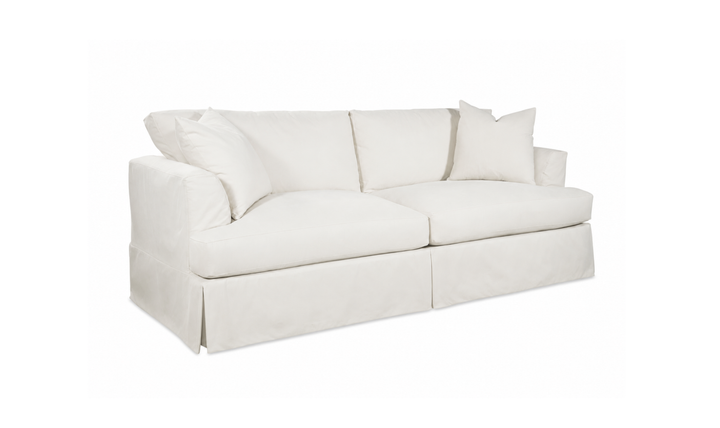 Klaussner Bentley Fabric Upholstered Slipcover Sofa with Accent Pillows-Jennifer