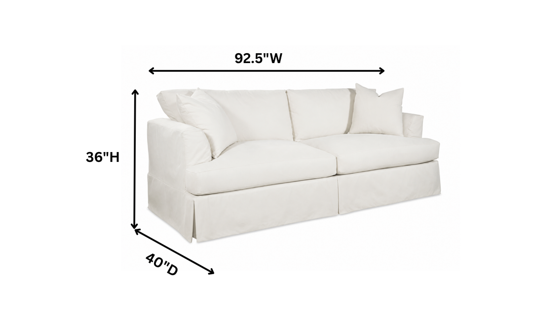 Klaussner Bentley Fabric Upholstered Slipcover Sofa with Accent Pillows-Jennifer