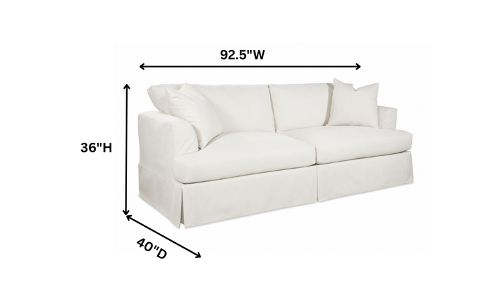 Klaussner Bentley Fabric Upholstered Slipcover Sofa with Accent Pillows-Jennifer