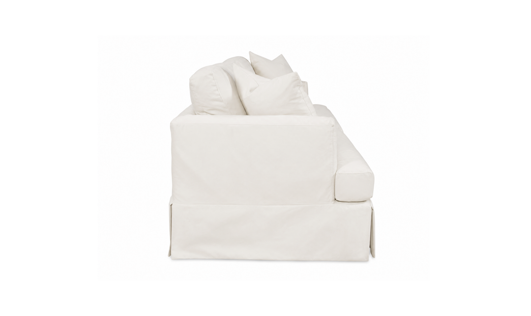 Klaussner Bentley Fabric Upholstered Slipcover Sofa with Accent Pillows-Jennifer