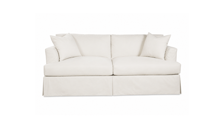 Klaussner Bentley Fabric Upholstered Slipcover Sofa with Accent Pillows-Jennifer